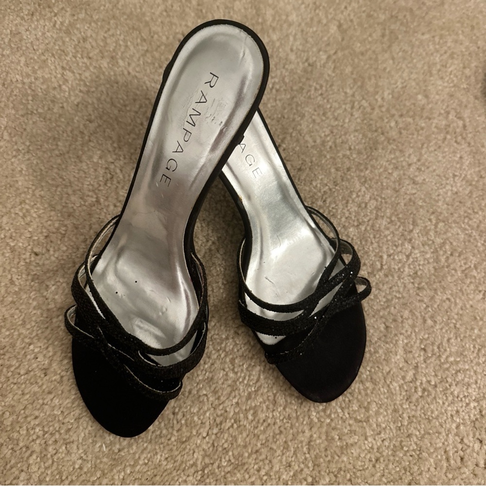 Rampage Black Strappy Heels